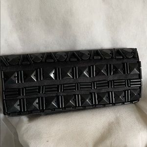 Vintage chic  Black lucite evening purse clutch bag unused